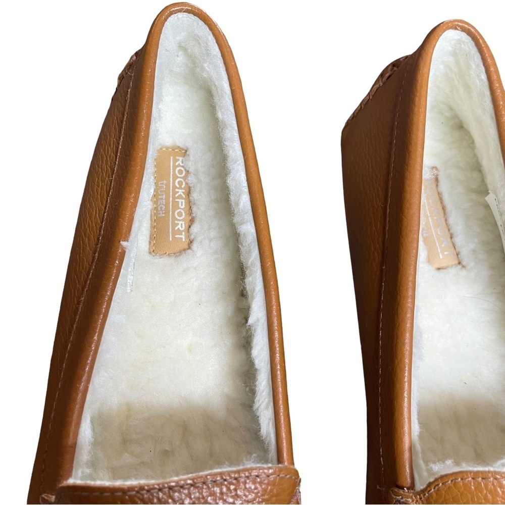 Rockport Bayview Leather Faux Fur Slip-On Shoes - Brown - Loafers Size US 11 - Picture 4 of 9
